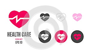 Vector health care infographic template. Color heart icon for your illustration or medical clinic presentation