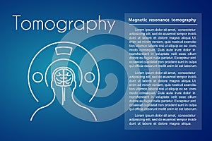 Vector Healthcare Linear Tomography Background with Brain Symbol and Tomograph