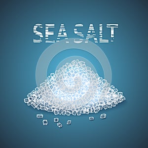 Vector heap of sea salt crystals