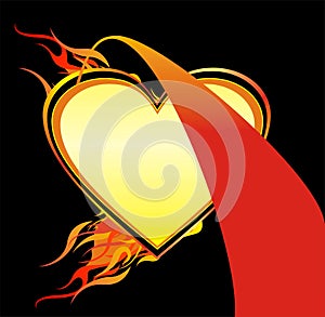Flaming Heart Illustration Vector