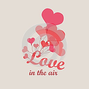 Vector heart ballons - background - love in the air