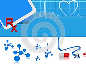 Vector heart beat medical background