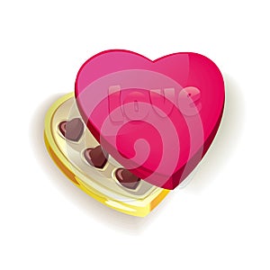 Vector heart with chocolate