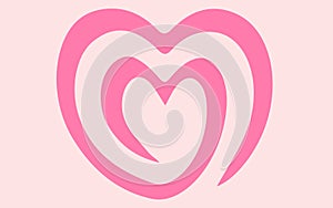Vector heart design on light pink