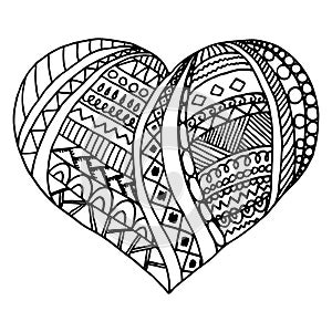 Vector heart. doodle design, valentine`s day decoration, prints, backgrounds