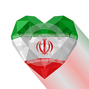 Vector heart the flag of Iran.