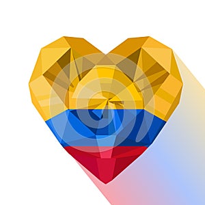 Vector heart the flag of the Republic of Colombia.