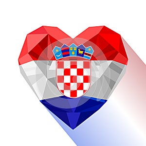 Vector heart the flag of the Republic of Croatia.