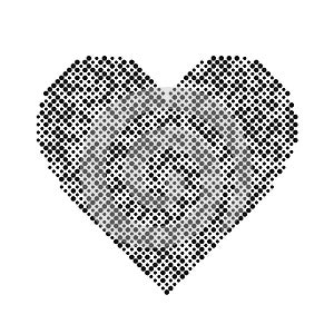 Vector heart halftone design elements Graphic abstract love dot background