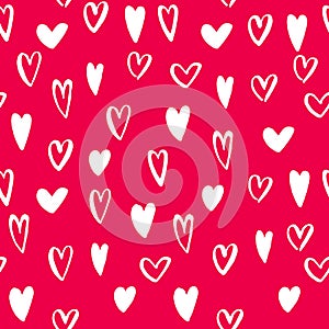 Vector heart icons seamless pattern background art for Valentine day