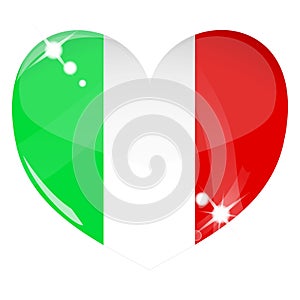Vector heart with Italy flag texture