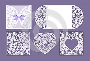 Vector heart paper cutting. White heart made of paper. Laser cut .