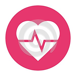 Vector Heart Rate In Circle Icon