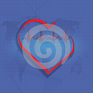 Vector heart rhythm.