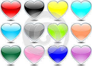 Vector heart set (silver)