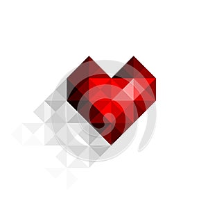 Vector heart with shadow