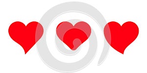 Vector hearts icons set.