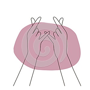 vector Hearts Shaped Fingers with color  Concept of love and peace