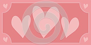 Vector hearts with sweet retro pink background