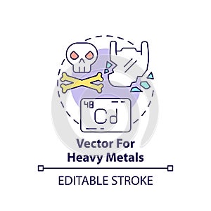 Vector for heavy metals concept icon