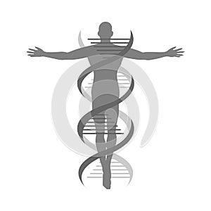 Vector helix strand DNA human logo icon isolated on white background