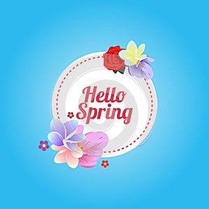 Vector of Hello Spring Background Design Template