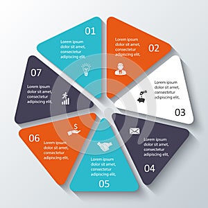 Vector heptagon for infographic. photo