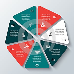 Vector heptagon infographic. photo