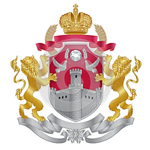 Vector heraldic royal crests coat of arms.