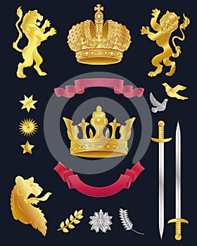 Vector heraldry emblem collection.