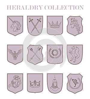 Vector heraldry emblem collection.