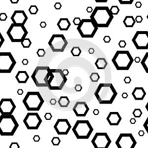 Vector hexagon abstract geometric seamless pattern.