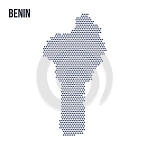 Vector hexagon map of Benin isolated on white background
