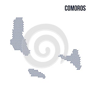 Vector hexagon map of Comoros isolated on white background