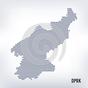 Vector hexagon map of DPRK on a gray background