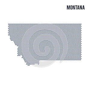 Vector hexagon map of State of Montana on a white background