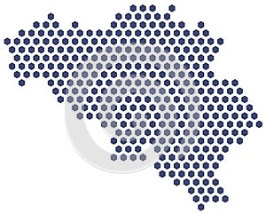 Vector hexagon pixel map of Belgium photo