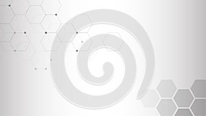 Vector hexagons pattern. Geometric abstract background with simple hexagonal elements., Abstract background with dynamic effect.