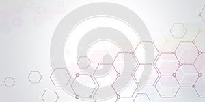 Vector hexagons pattern. Geometric abstract background with simple hexagonal elements.