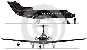 Vector hi-detailed jet silhouettes