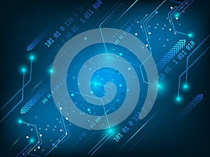 Vector hi-tech circuit board abstract digital technology background.