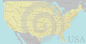 Vector High detailed accurate, exact United States of America, a