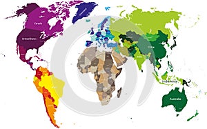 Vector high detailed world map