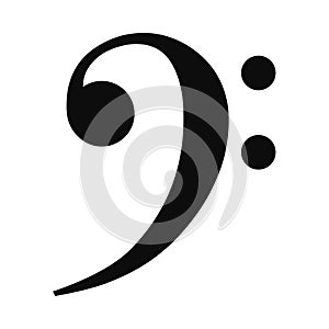 Bass clef symbol icon photo