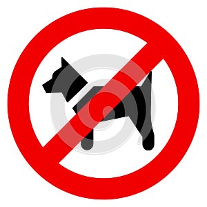Vector illustrations of the no dogs allowed sign photo