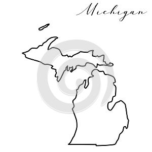 Michigan line map photo