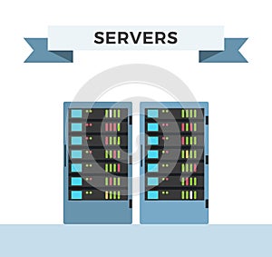 Vector high tech internet data center server