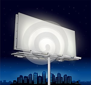 Vector highway ad billboard roadside at night