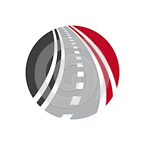 Vector highway logo combination. Curved road and roadway symbol.