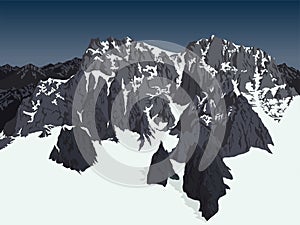 Vector Himalaya alps mountains background